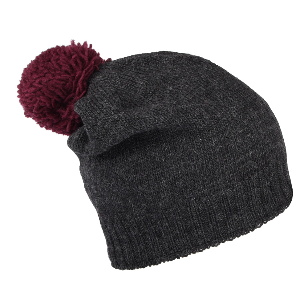 Gorro con pompón Contrast Pom holgado de Kusan - Antracita