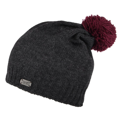 Gorro con pompón Contrast Pom holgado de Kusan - Antracita