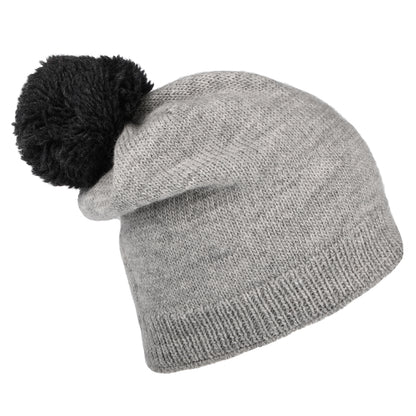 Gorro tejido Contrast con pompón de Kusan - Gris