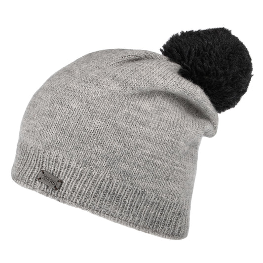 Gorro tejido Contrast con pompón de Kusan - Gris
