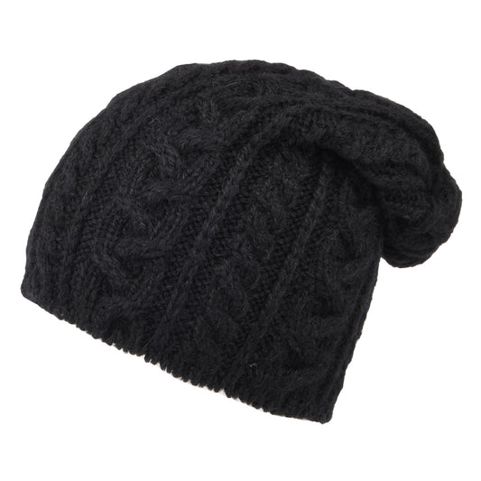 Gorro Beanie Super Soft Slouch Oversized de lana de alpaca de Highland 2000 - Negro