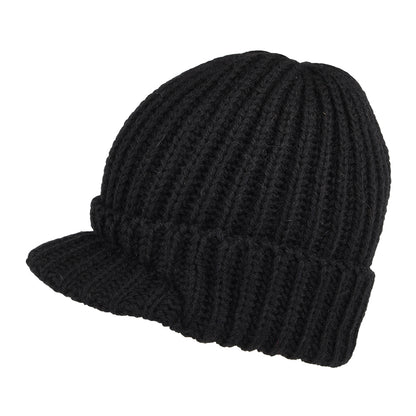 Gorro Beanie visera corta de lana inglesa de Highland 2000 - Negro