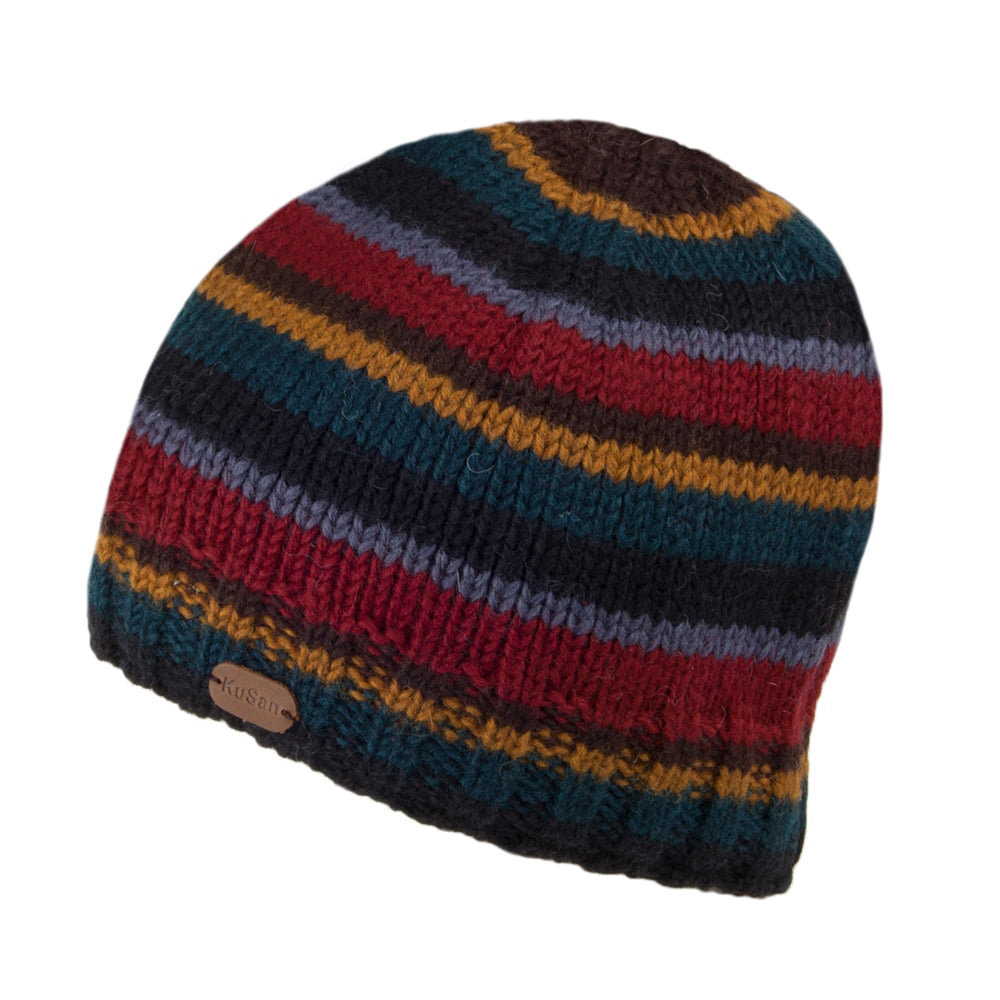 Gorro Beanie Brooklyn con franjas de Kusan - Multicolor