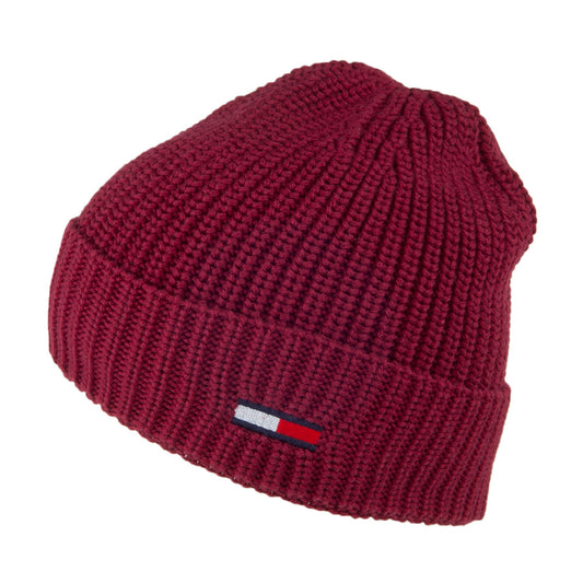 Gorro Beanie de canalé TJU de Tommy Hilfiger - Burdeos