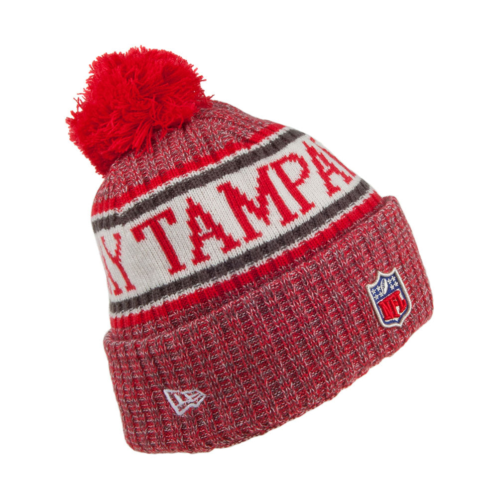 Gorro con pompón NFL Sideline Knit Tampa Bay Buccaneers de New Era - Rojo-Negro