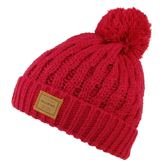 Gorro con pompón Good Vibes de Billabong - Rojo Cardenal