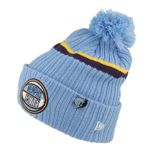 Gorro con pompón de punto cable NBA Draft OTC Memphis Grizzlies Knit de New Era - Azul Claro
