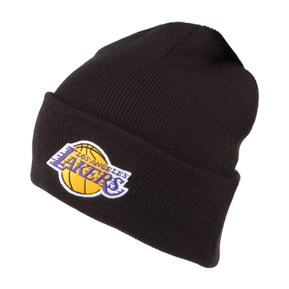 Gorro Beanie NBA Team Logo Cuff Knit L.A. Lakers de Mitchell & Ness - Negro