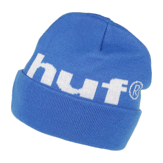 Gorro Beanie 98 Logo de HUF - Azul-Blanco