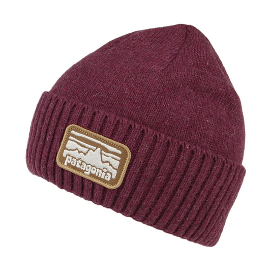 Gorro Beanie Fitz Roy Rambler Brodeo de lana reciclada de Patagonia - Vino