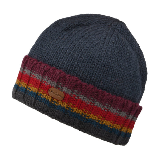 Gorro Beanie Turn Up Cuff tejido de Kusan - Azul Marino