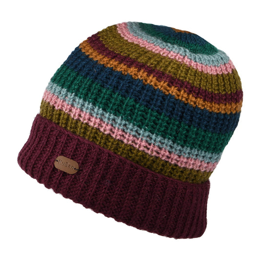 Gorro Beanie Cardi Rib con vuelta de Kusan - Ciruela-Multi