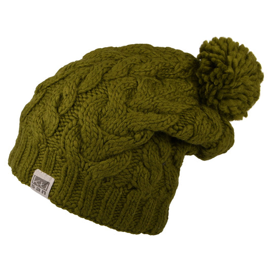 Gorro con pompón Oversized de Kusan - Verde Oliva