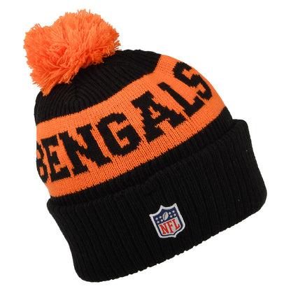 Gorro con pompón NFL On Field Sport Knit Cincinnati Bengals de New Era - Negro-Naranja