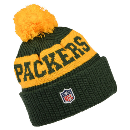 Gorro con pompón NFL On Field Sport Knit Green Bay Packers de New Era - Dorado