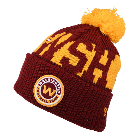 Gorro con pompón NFL On Field Sport Knit Washington Football Team de New Era - Burdeos-Amarillo