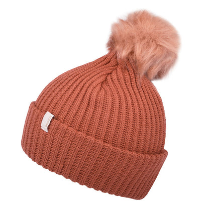 Gorro con pompón Alison de piel sintética de Brixton - Albaricoque