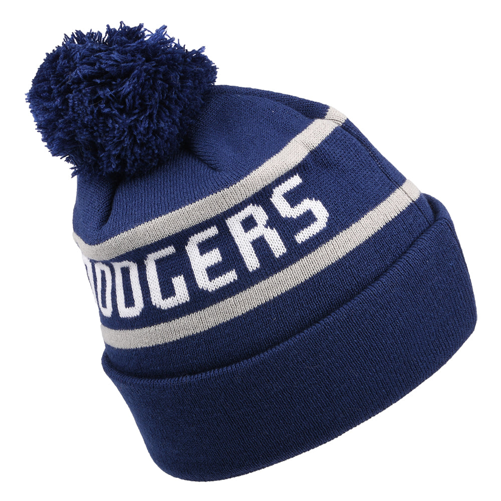 Gorro con pompón MLB Jake Cuff Knit L.A. Dodgers de New Era - Azul Real Oscuro