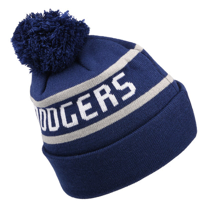 Gorro con pompón MLB Jake Cuff Knit L.A. Dodgers de New Era - Azul Real Oscuro