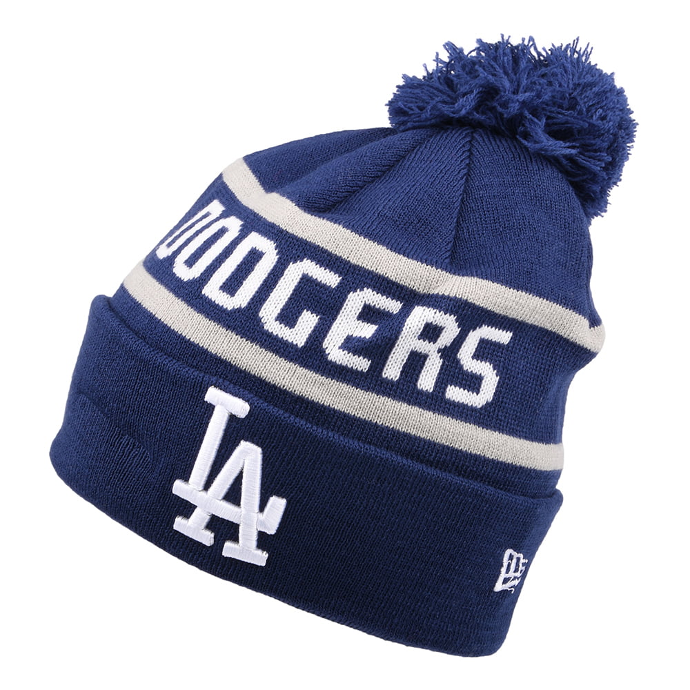 Gorro con pompón MLB Jake Cuff Knit L.A. Dodgers de New Era - Azul Real Oscuro