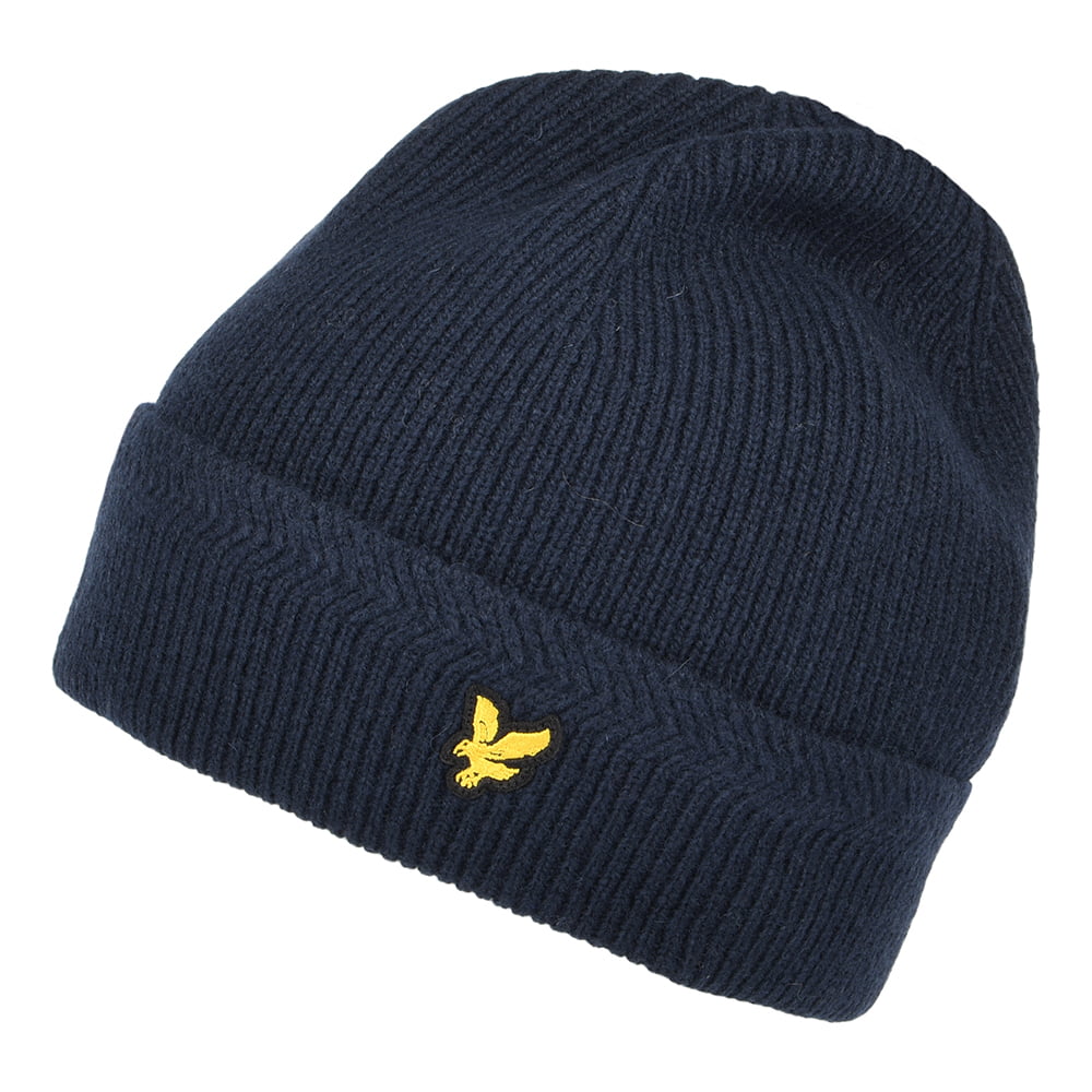 Gorro Beanie de canalé de Lyle & Scott - Azul Oscuro