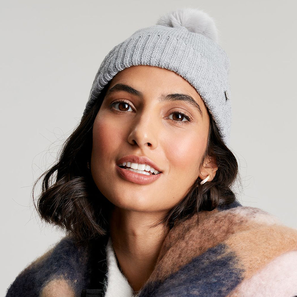 Gorro con pompón Stafford Dragonfly de Joules - Gris