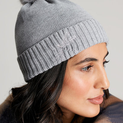 Gorro con pompón Stafford Dragonfly de Joules - Gris