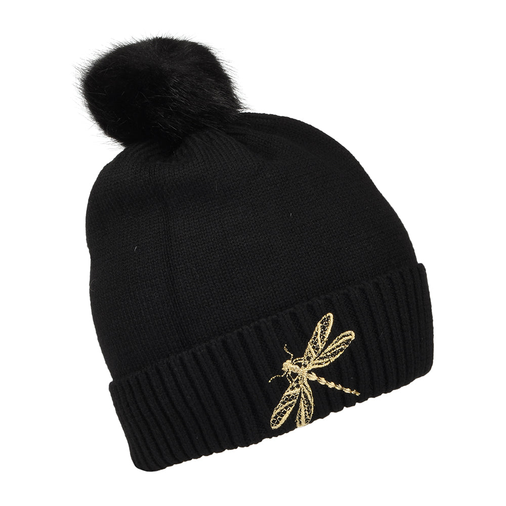 Gorro con pompón Stafford Dragonfly de Joules - Negro