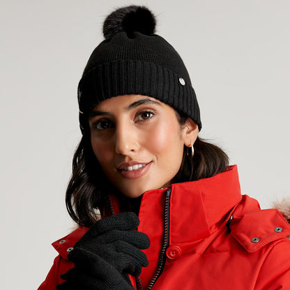 Gorro con pompón Stafford Dragonfly de Joules - Negro