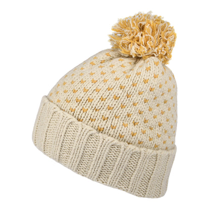 Gorro con pompón mujeres Snowbelle de lana reciclada de Patagonia - Natural