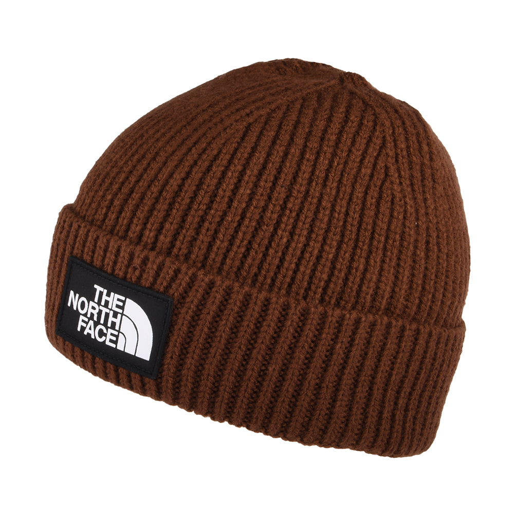 Gorro TNF Logo Box con vuelta de The North Face - Marrón