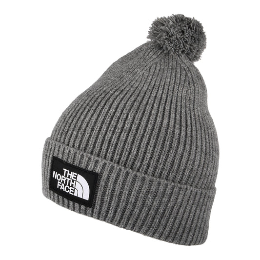 Gorro con Pompón Logo Box reciclada de The North Face - Gris Jaspeado