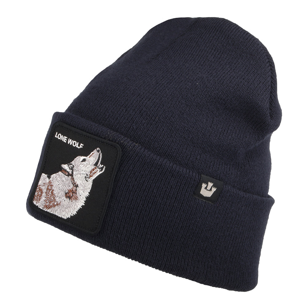Gorro Beanie Wolf Man de Goorin - Azul Oscuro