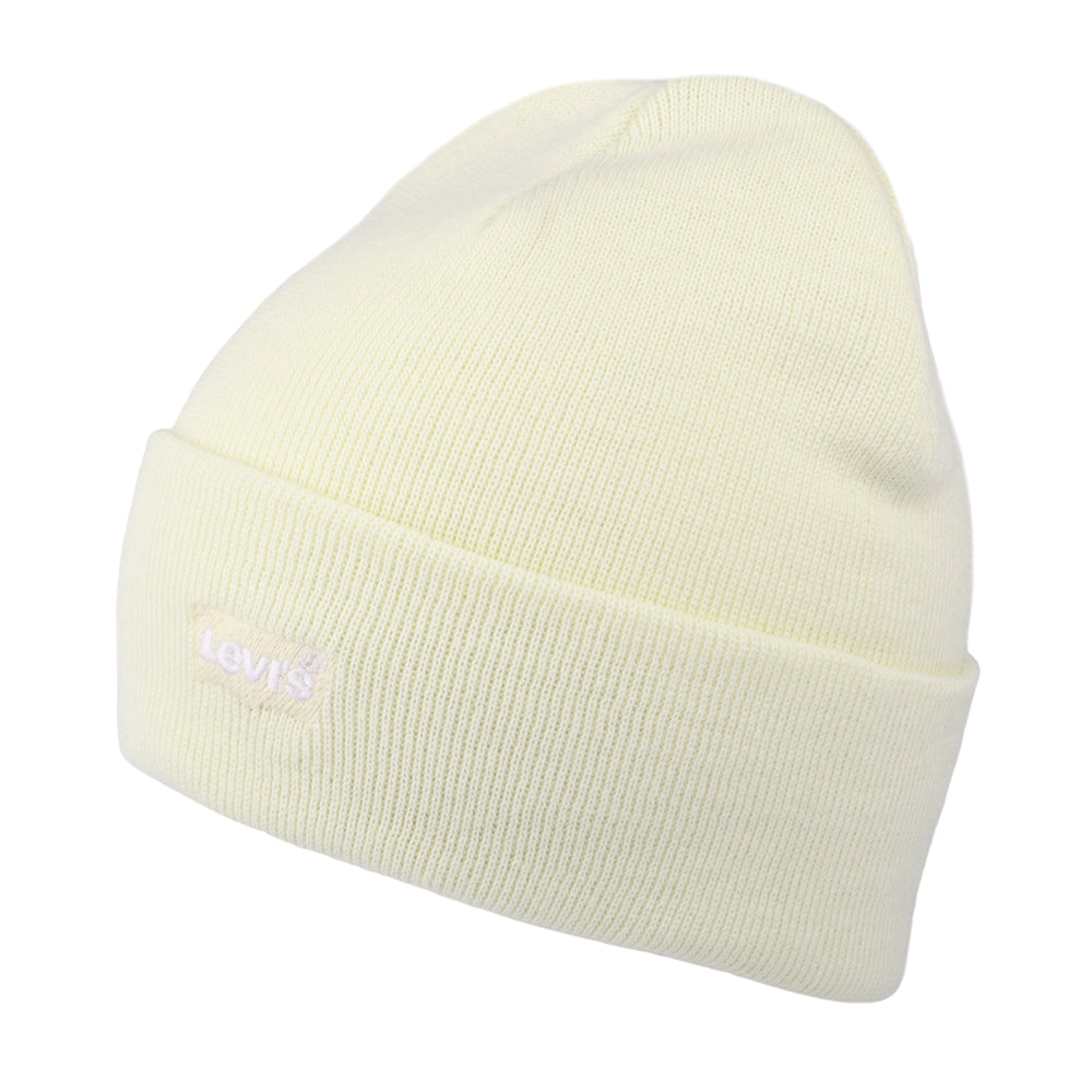 Gorro Beanie Tonal Batwing Embroidery Slouchy de Levi's - Blanco Roto