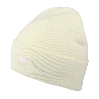 Gorro Beanie Tonal Batwing Embroidery Slouchy de Levi's - Blanco Roto