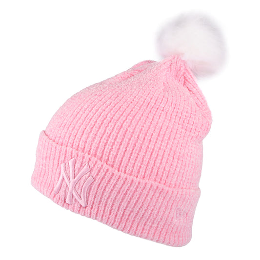 Gorro con pompón de piel sintética New York Yankees de New Era - Rosa