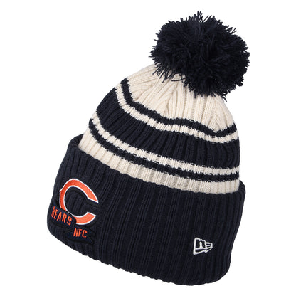 Gorro con pompón NFL Sideline Sport Knit Chicago Bears de New Era - Azul Marino-Blanco