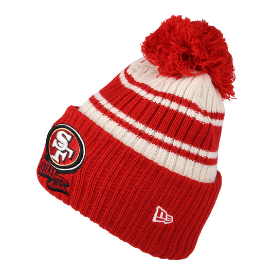 Gorro con pompón NFL Sideline Sport Knit San Francisco 49ers de New Era - Rojo-Blanco