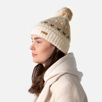 Gorro con pompón Renaa reciclado de Barts - Crema-Multi