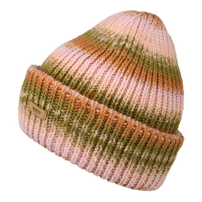 Gorro Beanie Elanor Space-Dyed de Barts - Verde Militar-Rosa