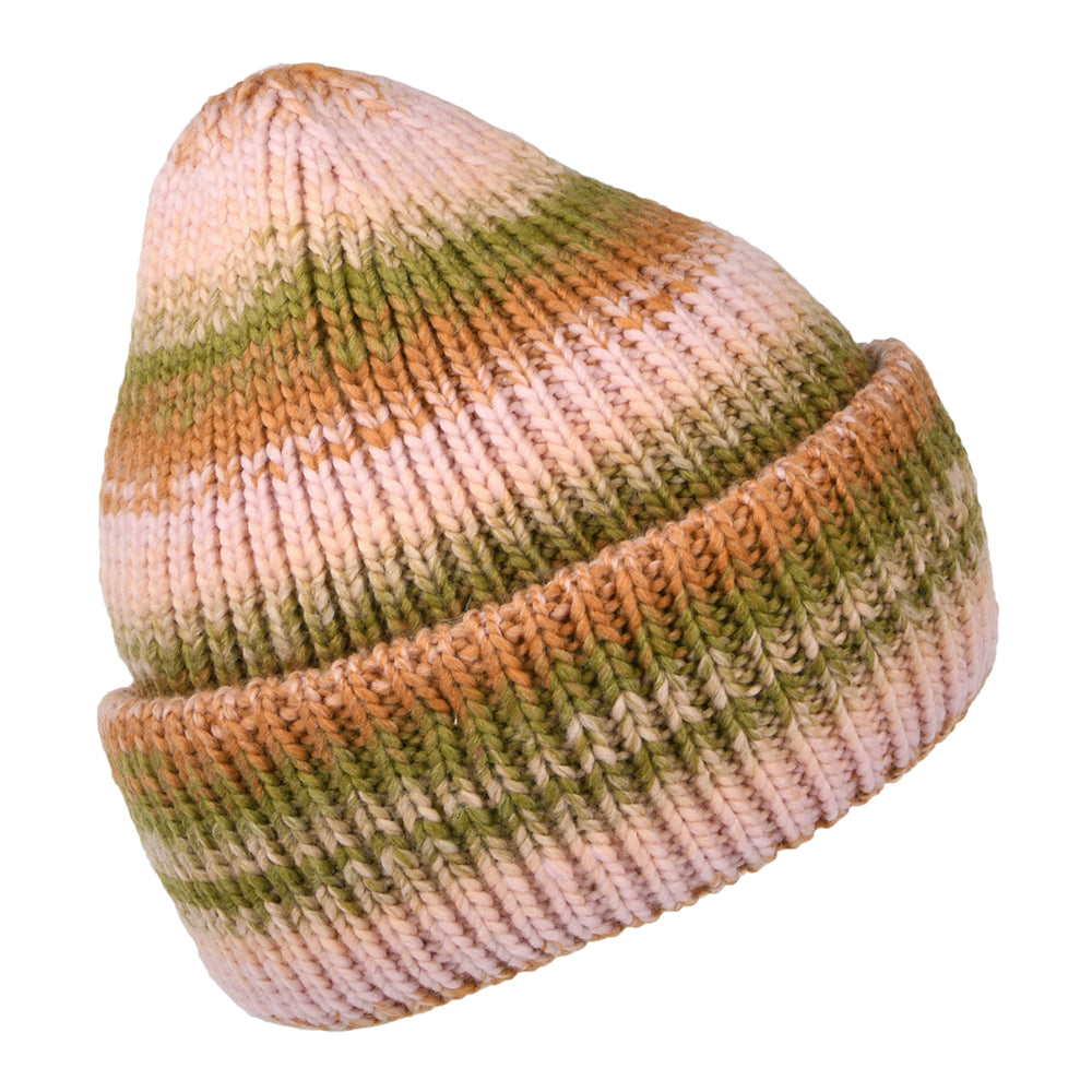 Gorro Beanie Elanor Space-Dyed de Barts - Verde Militar-Rosa