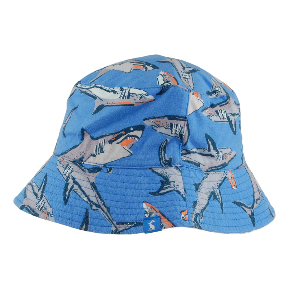 Sombrero de pescador niño Brit Tiburones Reversible de Joules - Azul