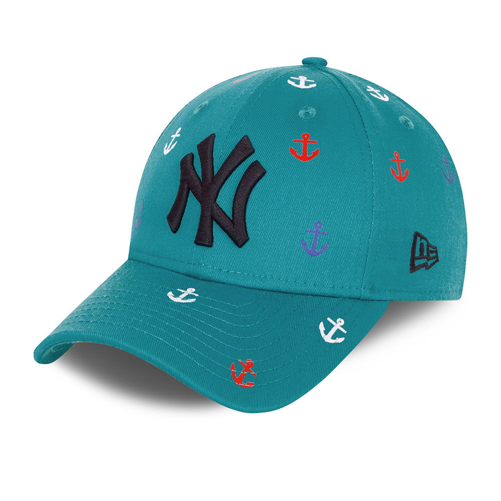 Gorra de béisbol niño 9FORTY MLB All Over Graphic New York Yankees de New Era - Verde Azulado