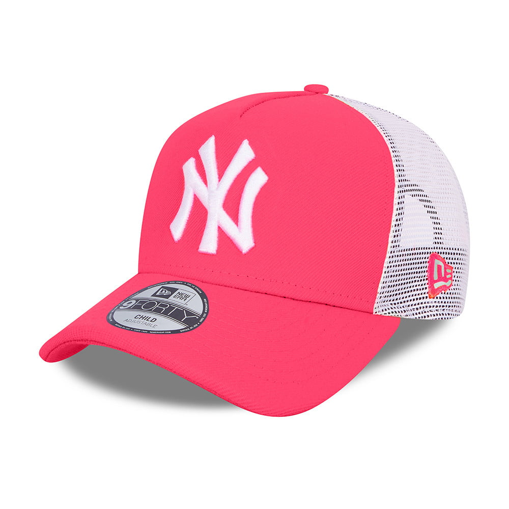Gorra Trucker niño A-Frame MLB Tonal Mesh New York Yankees de New Era - Rosa Neon