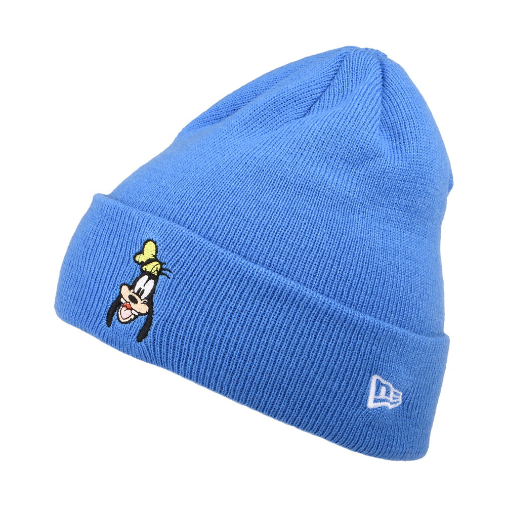 Cuff Knit Beanie Hat niños Vuelta Tejida Personaje de Disney Goofy de New Era - Azul