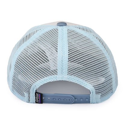Gorra Trucker niños Ridge Rise Stripe de algodón orgánico de Patagonia - Blanco-Azul Ahumado