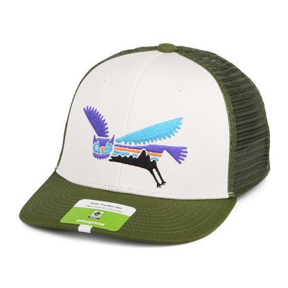 Gorra Trucker niños Fitz Roy de algodón orgánico de Patagonia - Blanco-Oliva