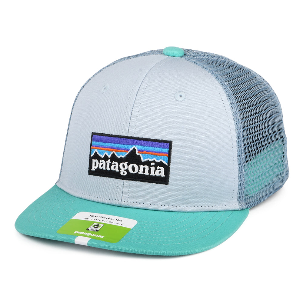 Gorra Trucker niños P-6 Logo de algodón orgánico de Patagonia - Azul Claro-Turquesa