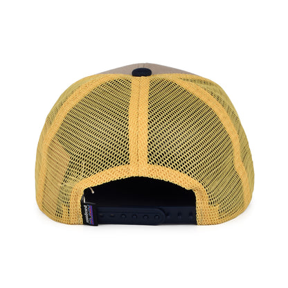 Gorra Trucker niños Ridge Rise Stripe de algodón orgánico de Patagonia - Beige Arena-Azul Marino-Amarillo