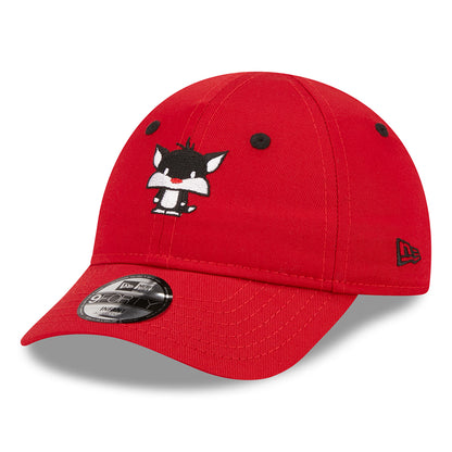 Gorra de béisbol bebé 9FORTY Chibi Looney Tunes Sylvester de New Era - Escarlata